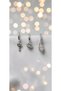 Silver Color Zircon Stone Key Snowflake Lock Dangle 3-Piece Steel Earring Set - 3