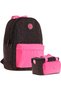 Double Color Girls' School Backpack and Lunch Bag Set - Black Blue - 4