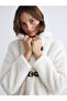Alita City Lcw Vision White Shirt Collar Women's Teddy Coat with a Difference