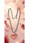 Round Cut Thin Zircon Stone Silver Color Waterway Steel Necklace-Tarnish Resistant-43Cm - 3