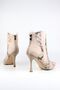 Suede and Snake Skin Women's Thin Heel Zipper Boots 9cm - 5