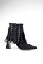 Suede Tasseled Zippered Women's Thick-Heeled Boots 8cm - 2