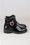 Seç v2711 genuine leather women's boot (heel height: 3 cm) black patent - 4