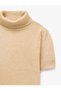 Boxy Fit High Neck Short Sleeve Plush Sweater - 3