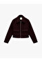 Classic Collar Pocket Zippered Seasonal Thin Cashmere Bomber Jacket
