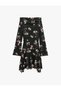 Boat Neck Off the Shoulder Long Sleeve Floral Asymmetrical Cutout Mini Dress - 2