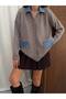 Women's Pocket and Collar Denim Detail Buttoned Knitwear Cardigan - 7