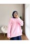 Women's Oversize Crew Neck Hijab Sweater - Pink