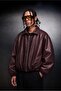 Men's Burgundy Ballon Fit Leather Jacket
