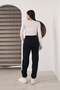 Women's 3-Thread Cotton Sweatpants with Elastic Cuffs and Lace-Up Waist, Soft Textured - 4
