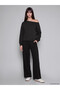 Rmz Gi̇yi̇m Farkiyla Wide Roba Collar Soft Touch Women's Sweatshirt