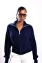 Navy Blue Wide Collar Knitwear Cardigan - 5