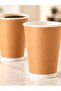 10 Pcs 14 oz Double Wall Kraft Coffee Cup Without Lid Double Wall Hot Drink Paper Cup - 8