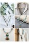 Blue Glass and Jasp Natural Stone Necklace with Fish Figure - 3