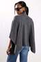 Anthracite Asymmetrical Cut Poncho Sweater - 6