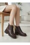 Black Suede Genuine Leather 4.5 cm Heeled Thick Sole Women's Boots - 3