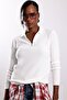 Ecru Polo Collar Zippered Ribbed Knitwear 5668 - 5
