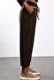 Brown Front-Stitched Sweatpants - 5