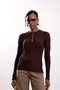 Brown Ribbed Mercerized Knitwear 19135 - 5