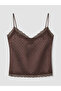Alita City with a Difference from Lcw Dream Brown Satin Polka Dot Strap Women's Shorts Pajama Set - 4