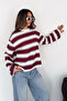Women's Striped Crew Neck Long Sleeve Basic Sweatshirt - 6