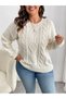 White Hair Braided Knitwear Sweater - 2
