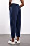 Navy Blue Front-Stitched Sweatpants - 5
