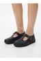 Genuine Leather Black Buckle Anatomical Sole Women's Shoes