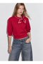 Three-Quarter Sleeve Sweater with Scarf Collar Detail