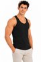 Men's Cotton Thick Strap Undershirt Flexible Comfortable Daily Underwear Anti-Sweat Fabric U-Neck Solid Color Basic Model - 3