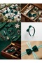 4-Piece Luxury Velvet Bow Special Design Comb Elastic Crown Hairpin Women's Children's Set Emerald Green Christmas - 3