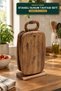 Acacia Wood Presentation and Cutting Board Set 4 Pieces with Stand and Handles 15X7X30 cm