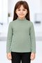 Girls Boys Ribbed Turtleneck Long Sleeve Basic Top 4-8 Years