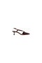 Studio Halo 50 Burgundy Leather Pointed Toe, Buckle Detailed Mid-Heel Slingback Shoes