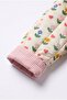 Girl's Floral Patterned Ecru Quilted Jacket - 4