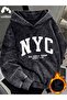Printed Oversize Unisex Premium Washable Black Hoodie