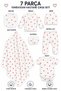 7 Piece Newborn Hospital Discharge Set 100% Cotton Strawberry Pattern Unisex Baby Bodysuit Set