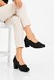 Lotera komple women's black wedge heel shoes with stone embellishments - 2