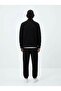 Regular Fit Elastic Leg Black Tracksuit - 2