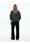 Relaxed Fit Faded Fabric Text Printed Green Sweatshirt - 3