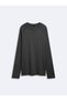 Regular Fit Raglan Sleeve Basic Gray Sweatshirt - 3