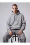 Relaxed Fit Pocket Detailed Hooded Gray Sweatshirt - 2