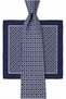 Pastel Navy Blue Chain Figure Imported Fabric Italian Patterned Premium Tie
