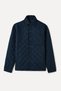 Men's Navy Blue Quilted Slim Coat with Pockets - 5
