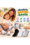Wak Children's Non-Slip Sole Booties Socks Set of 6 Black White Gray Soft Flexible Scented Daily Socks Comfortable - 6