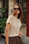 Women's Mercerized Transparent Low Sleeve Blouse - 3