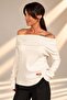 Women's Madonna Collar Long Sleeve Cotton Blouse - 3