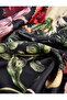 Floral Patterned Satin Square Shawl - 3