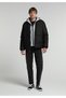 Regular Fit Hooded Zippered Lined Men's Black Coat Pu - 3