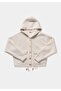 Regular Fit Hooded Plain Women's White Cardigan - 5